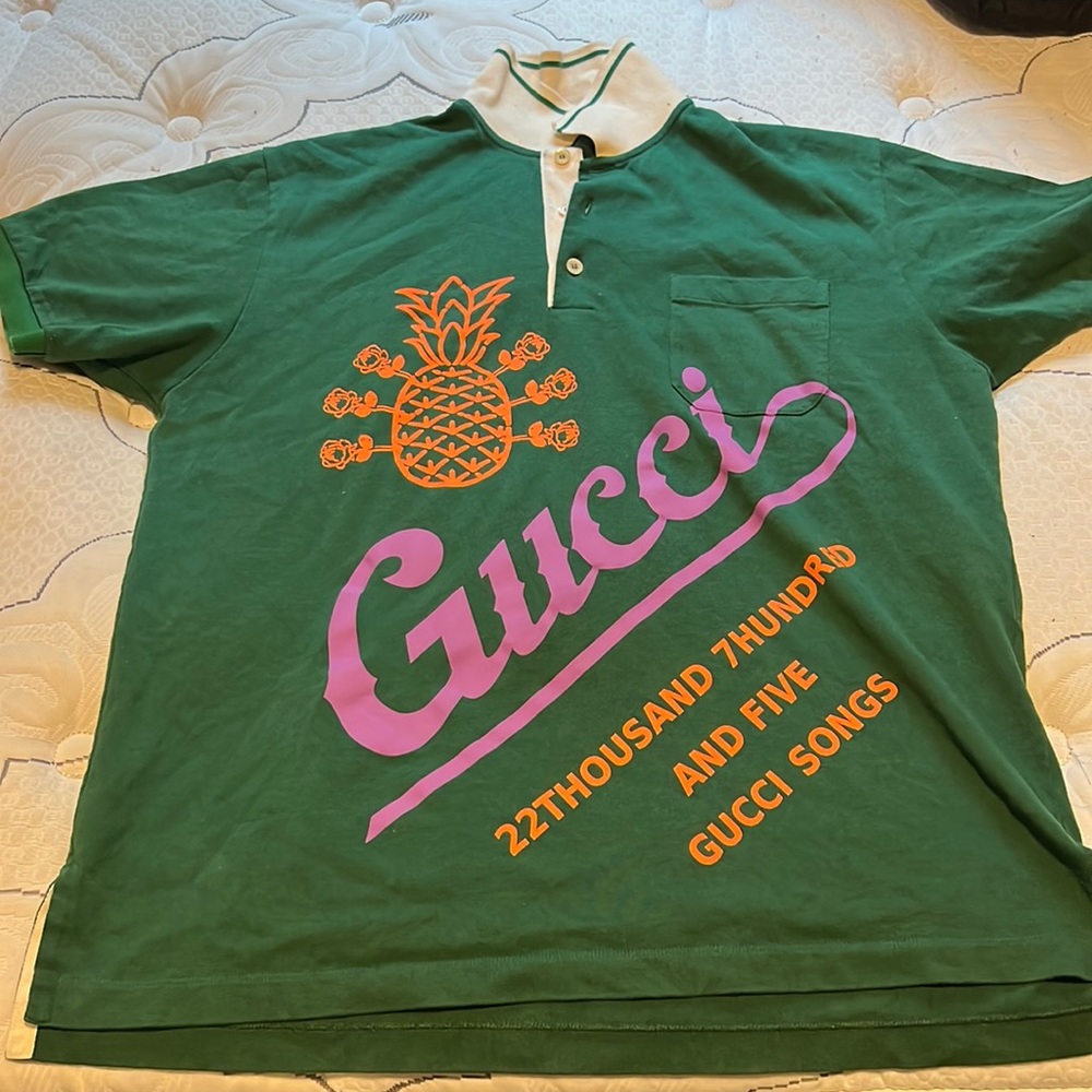 Gucci Pineapple Shirt Size M Green